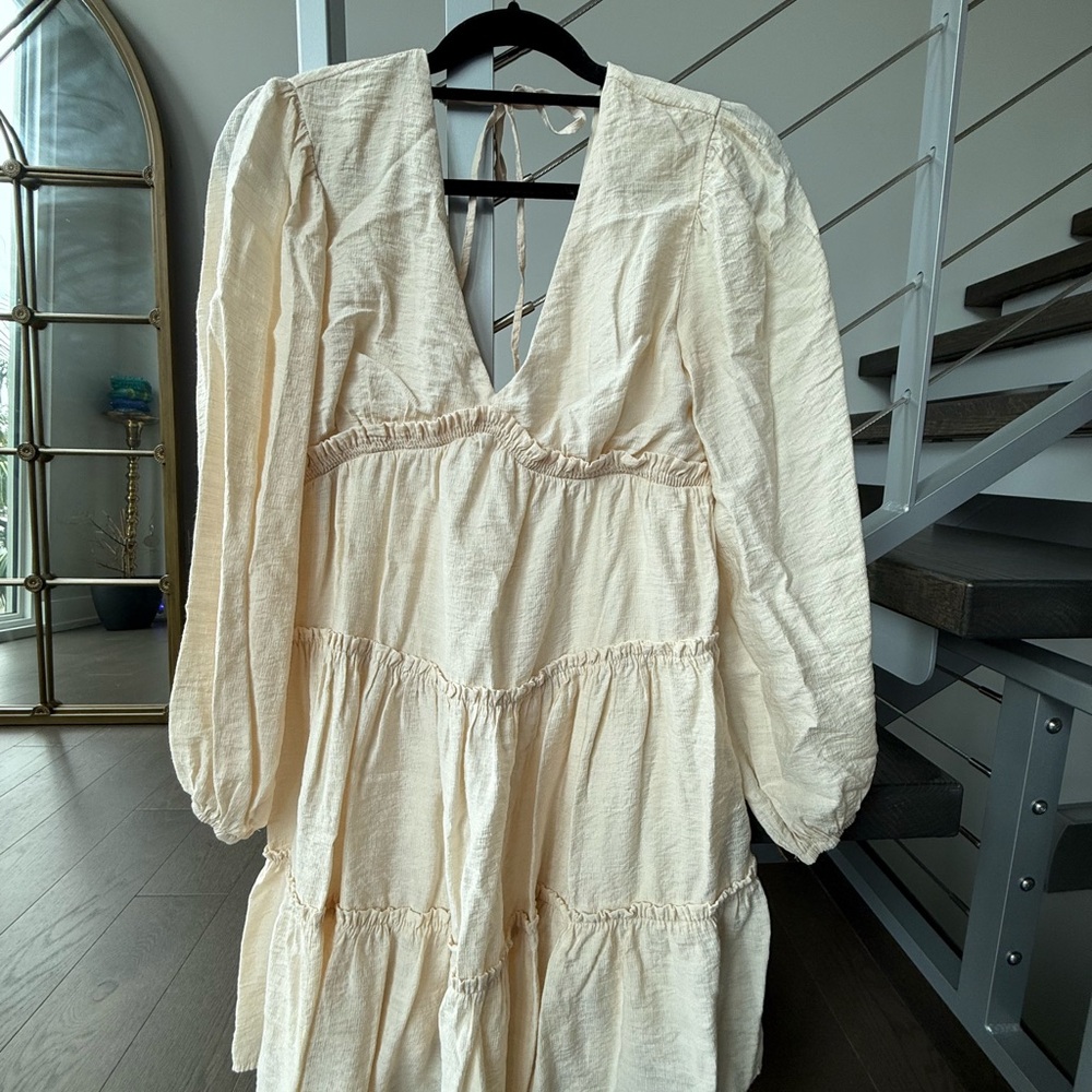 Free People Ivory Long Sleeve Dress